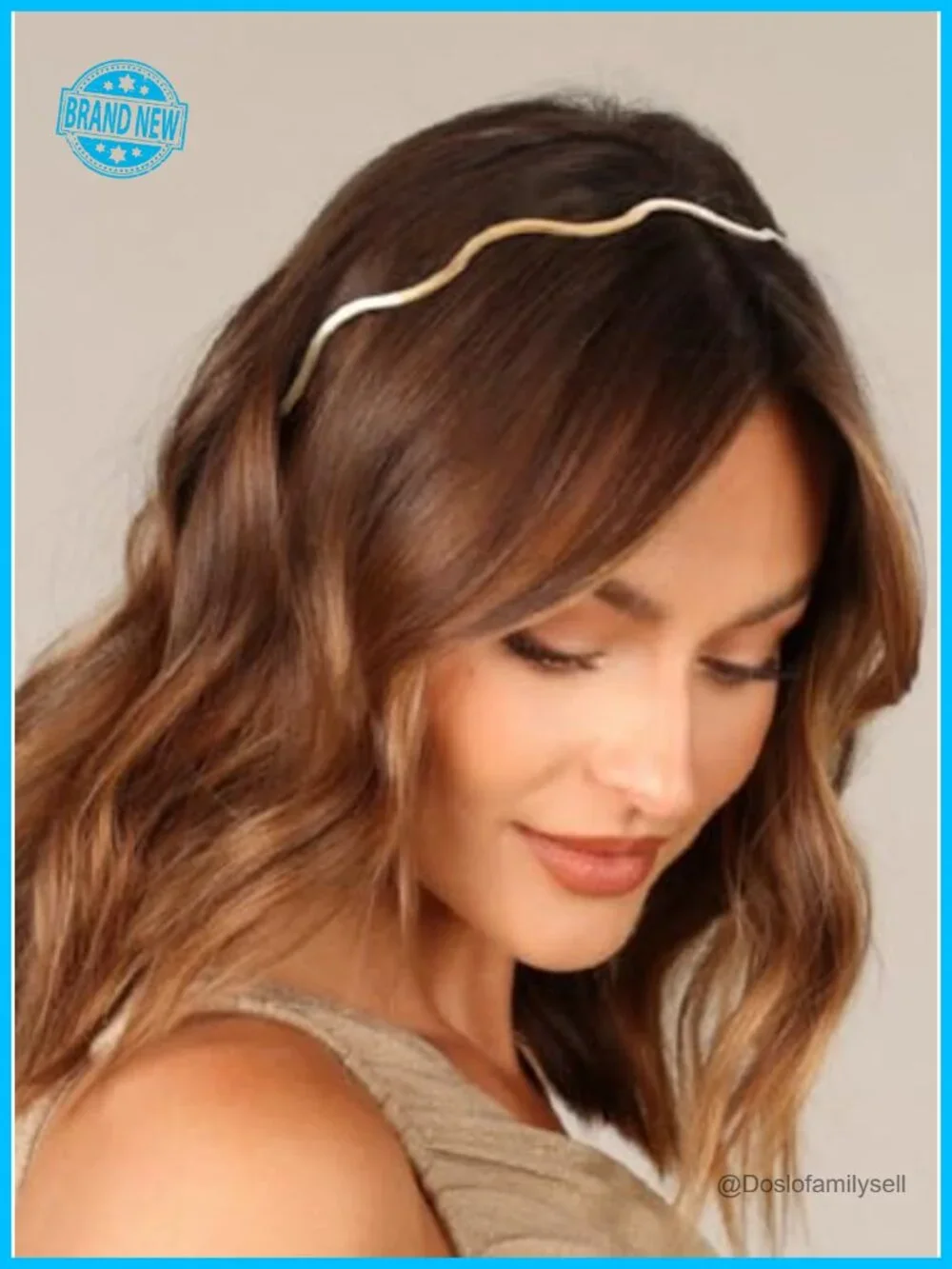 2-Pack Metal Headbands for Women - Designer Hair Accessories, Non-Slip, Stretchy